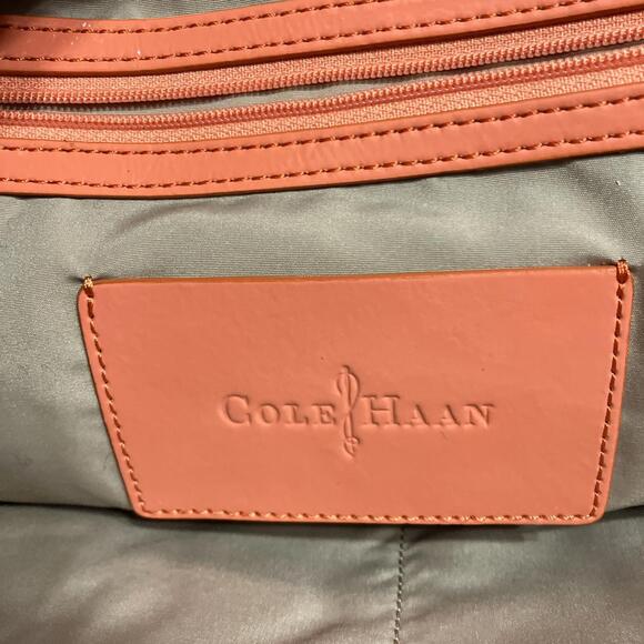 Cole Hann Serena Jitney Straw And Orange Patent Leather Tote Bag NWOT - Picture 5 of 11